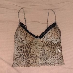 Cheetah Print Yenika Mesh Top